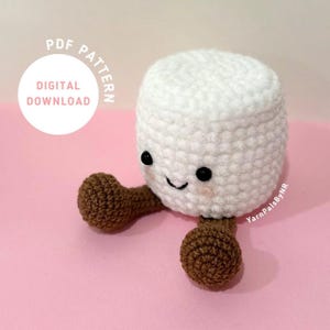 Marshmallow Buddies Crochet, inspirado em Jellycat, padrão de crochê de marshmallow, padrão de crochê para iniciantes, rápido e fácil, SOMENTE PADRÃO