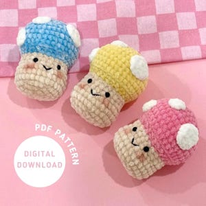 Mushroom Crochet Pattern, Cute Mushroom Crochet Pattern, Beginner Crochet Pattern, Easy Amigurumi Pattern, Mushroom Plushie, PATTERN ONLY