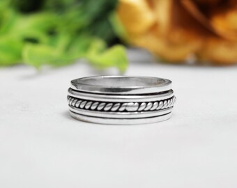 Spinner Ring, Worry Ring, Thumb Ring, Band Ring, 925 Silver Ring, Handmade Ring, Women Ring, Promise Ring, Natural Spinner, Fidget Ring