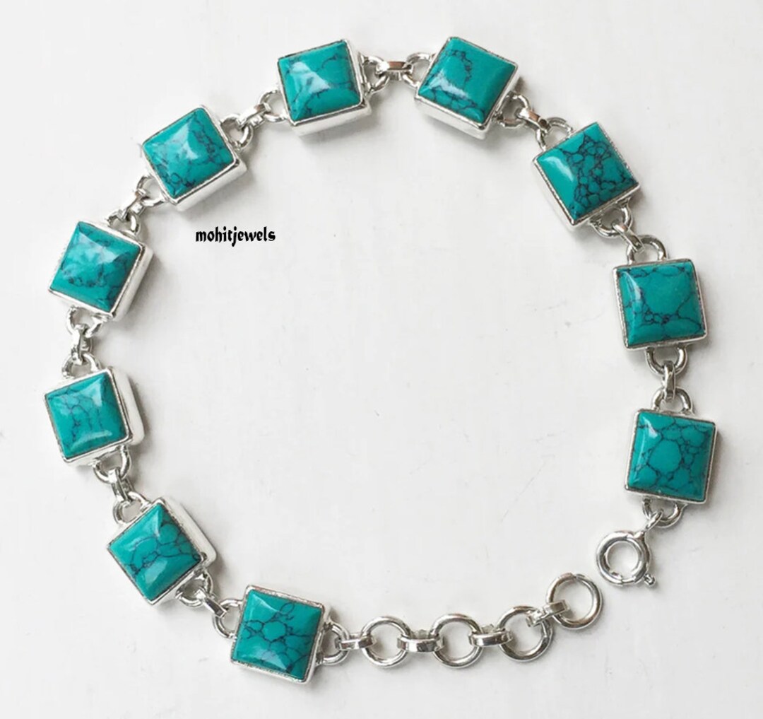 Top Quality Turquoise Jewelry Natural Baguette Turquoise Etsy