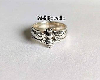 Bee spinner ring, 925 Sterling silver ring, Statement ring, Fidget ring, Band ring, Handmade ring, Women ring, Honey ring, Gift For Her,