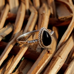 Black Onyx Ring, Statement Ring, Natural Black Onyx , 925 Silver Ring, Gemstone Ring, Handmade Ring, Gift For Her, Black Onyx Jewelry
