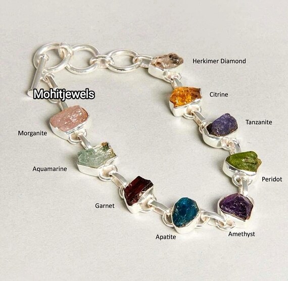 Multi stone bracelet sterling silver deals