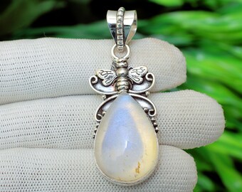 Natural Moonstone, 925 Silver Pendant, Bee Pendant, Women  Pendant, Moonstone Pendant, Handmade Pendant, Moonstone Jewelry, Charm Pendant