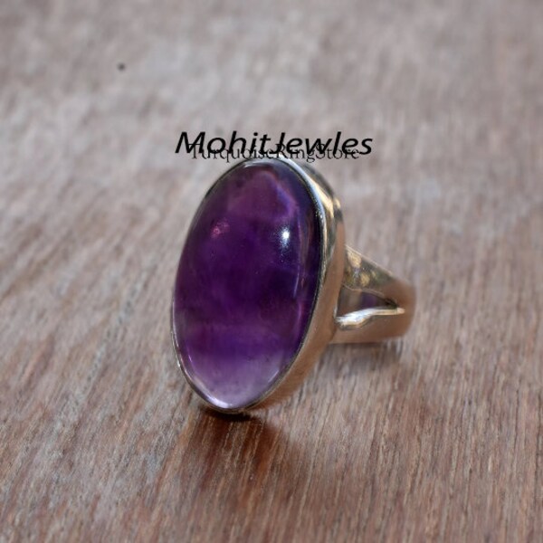 Natural Amethyst, Amethyst Ring, Statement Ring, Women Ring, 925 Silver Ring, Dainty Ring, February Birthstone, Boho Ring, Amethyst Jewelry