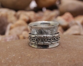 Spinner Ring, Worry Ring, Thumb Ring, Anxiety Ring, Promise Ring, Meditation Ring, 925 Silver Ring, Boho Ring, Women Ring, Stackable Ring