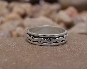 Spinner Ring, Anxiety Ring, Boho Ring, Fidget Ring, Wide Band Ring, Meditation Ring, Promise Ring, Worry Ring, Women Ring, 925 Silver Ring