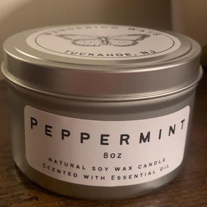 Peppermint Soy Wax 8oz Candle