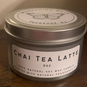 Chai Tea Latte 8oz Soy Wax Candle