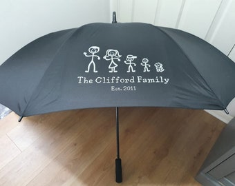 Personalised Family Umbrella,  Rainy day personalised umbrella