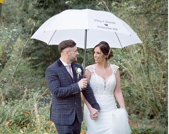 Wedding Umbrella Personalised/ Wedding Brolly Personalised / Rainy Wedding / Bridal Brolly/ Bridal Umbrella