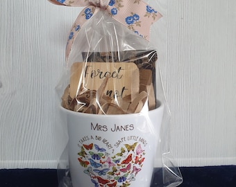 Teacher personalised  Flowerpot gift, Teaching Assistant flowerpot gift set, gift for teachers/ teaching assistants/Nursery/Childminders