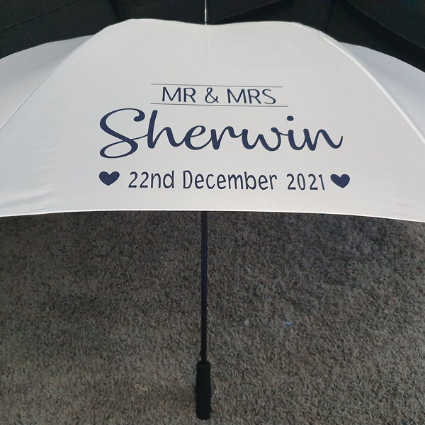 Wedding Umbrella Personalised/ Personalised Bridal Umbrella / Personalised Wedding Brolly /