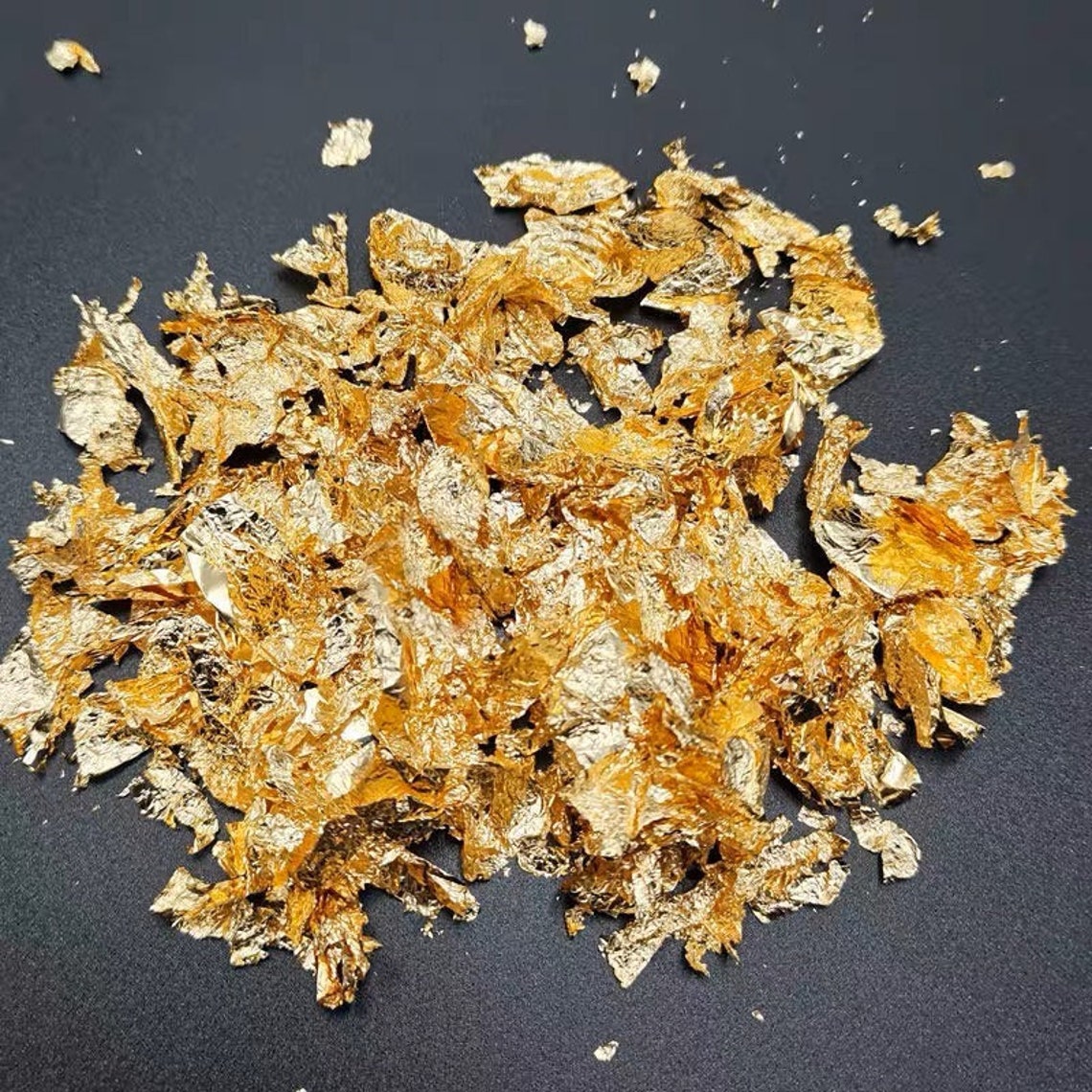 Surakey Essbare Blattgold Flocken - 24 Karat Gold Zum Dekorieren, 3 Flaschen Set