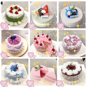 5 set Miniature Whole cake with Sliced Cake ,Miniature Cake,Miniature Bakery,Miniature food,Dollhouse cake,Dolls miniature