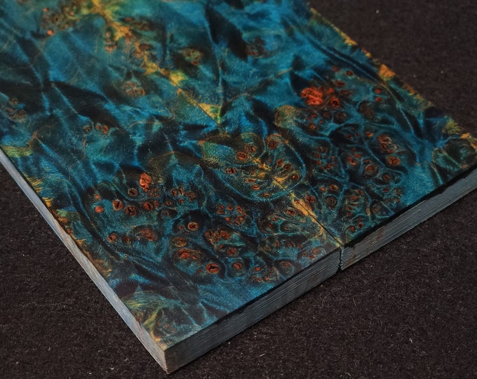 Stabilized Wood Knife Scales Double Dye Maple Burl Wood Etsy