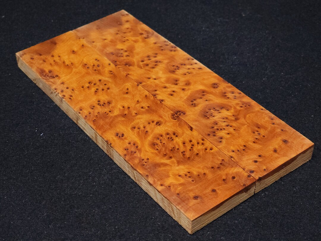 Wood Knife Scales Premium Oversized Moroccan Thuya Burl Wood, Handle