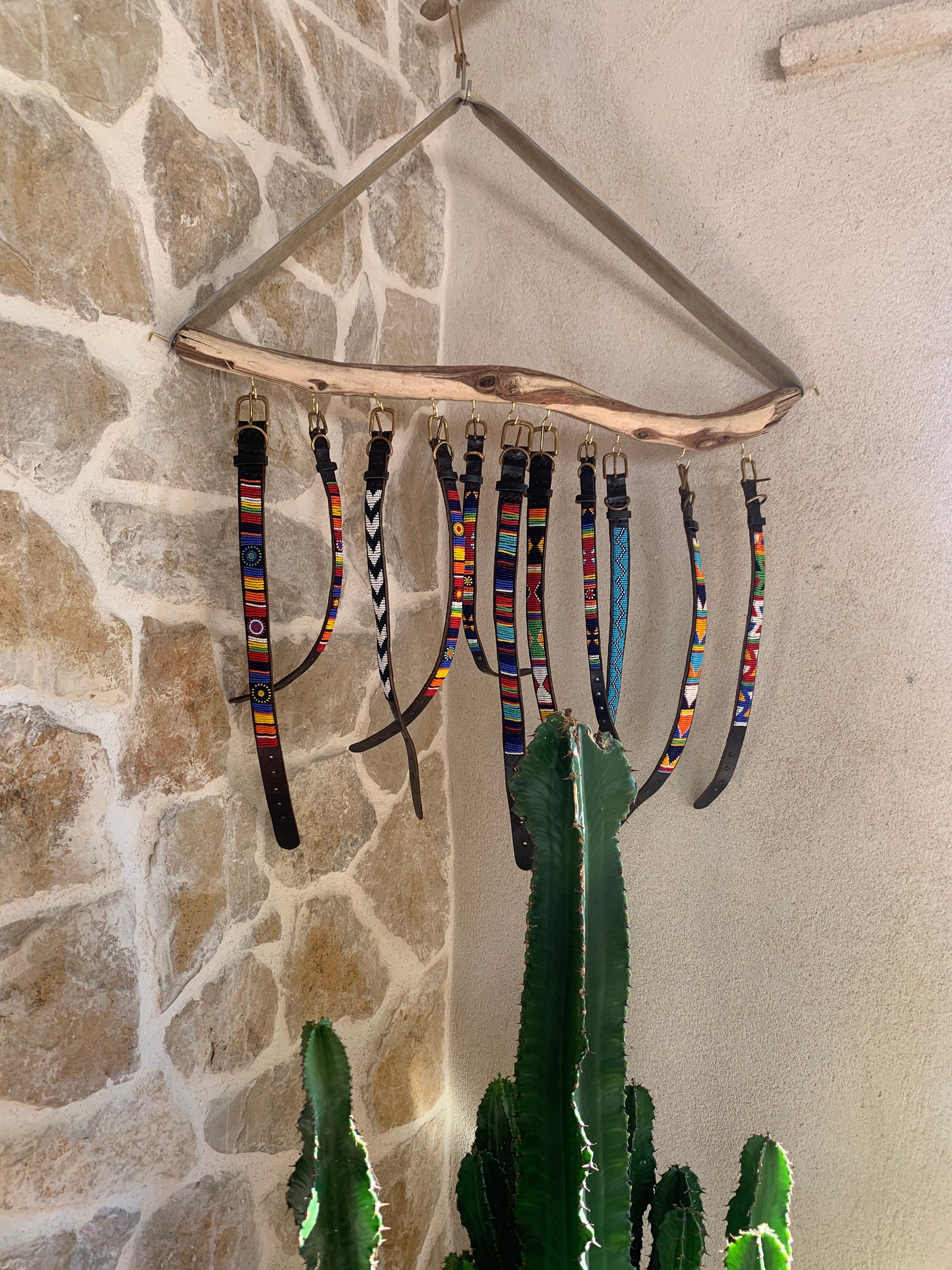 Collier Pour Chien en Cuir et Perles de Rocailles