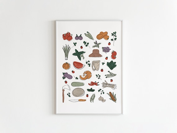 Hmong Grandma's Garden | Hmong Vegetable Garden | Hmong Vegetable Art | Tais Pub Pog Teb | Printable | Hmoob Zaub