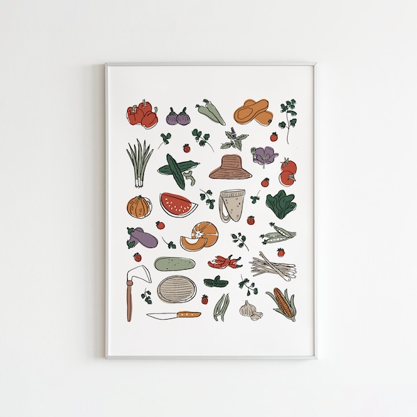 Hmong Grandma's Garden | Hmong Vegetable Garden | Hmong Vegetable Art | Tais Pub Pog Teb | Printable | Hmoob Zaub