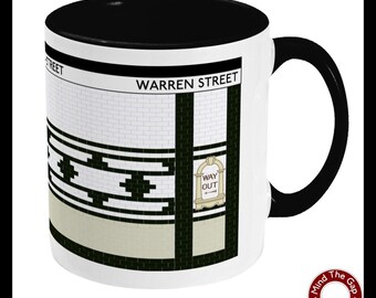Warren Street London Underground Tube Two Toned Mug