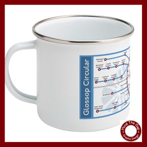 Glossop Circular Map Enamel Mug 11oz