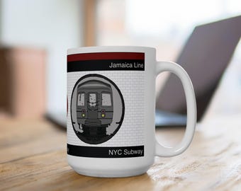 NYC Subway Keramisk Mugg - 280 ml eller 450 ml - BMT Nassau Street Line - Perfekt för pendlare och NYC-älskare
