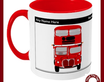 Routemaster Bus Two Toned Ceramic Mug Red London