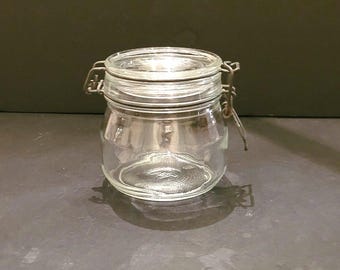 Triumphe 1/2 litre glass canister jar with hinged lid