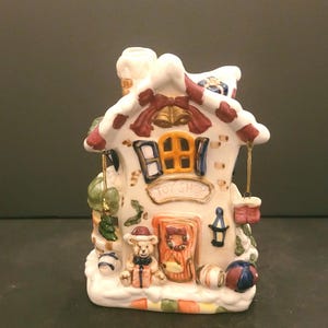 Christmas ceramic  Toy Shop tea light  house