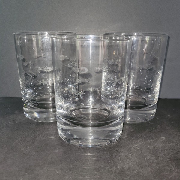 Etched Fish Glasses Etsy