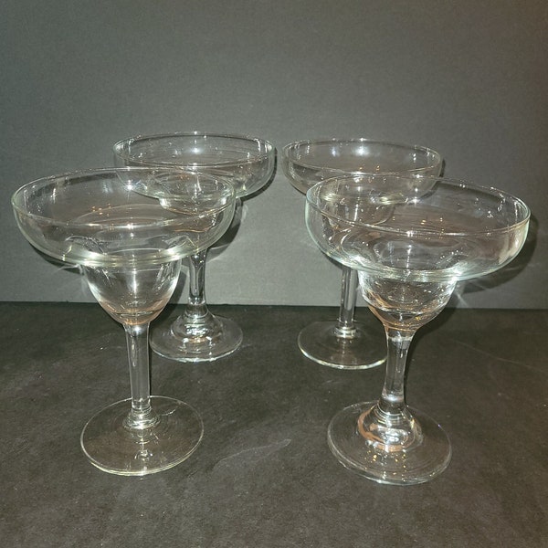 4 clear margarita glasses