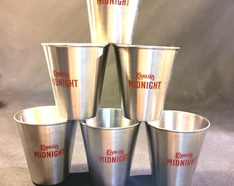 9 stainless steel "Kahlua Midnight " shot glasses