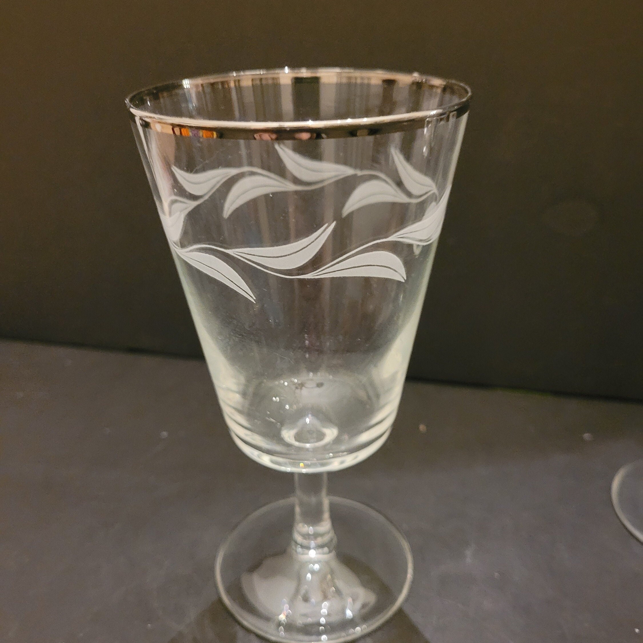 4 Vintage Silver Rimmed Glasses With Laurel Leaf . Made in France - Etsy