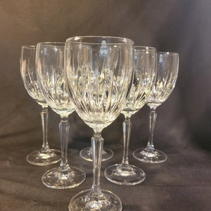 6 Lead crystal wine glasses