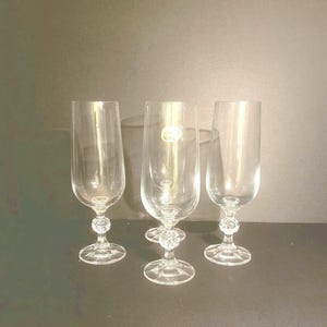 4 Bohemia crystal fluted glasses