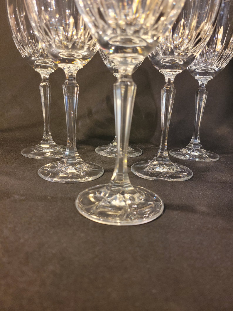 6 Lead Crystal Wine Glasses Etsy