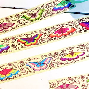Taśma washi LGBT Pride Moth - Queer Gay Lesbian Bi Pan Trans Non-binary Genderfluid Aromantic Asexual MLM
