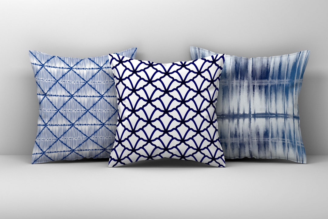 Japanese Pillow Case Japanese Indigo Dye Pillow Case Shibori Etsy