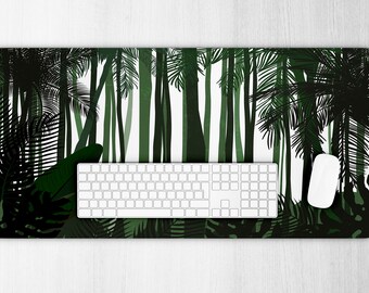 Green Anime Desk Mat, Forest Desk Mat, Jungle Desk Mat, Tree Desk Mat, Anime Mouse Pad, Mouse Pad Gaming, Keyboard Mat, Green Mouse Pad