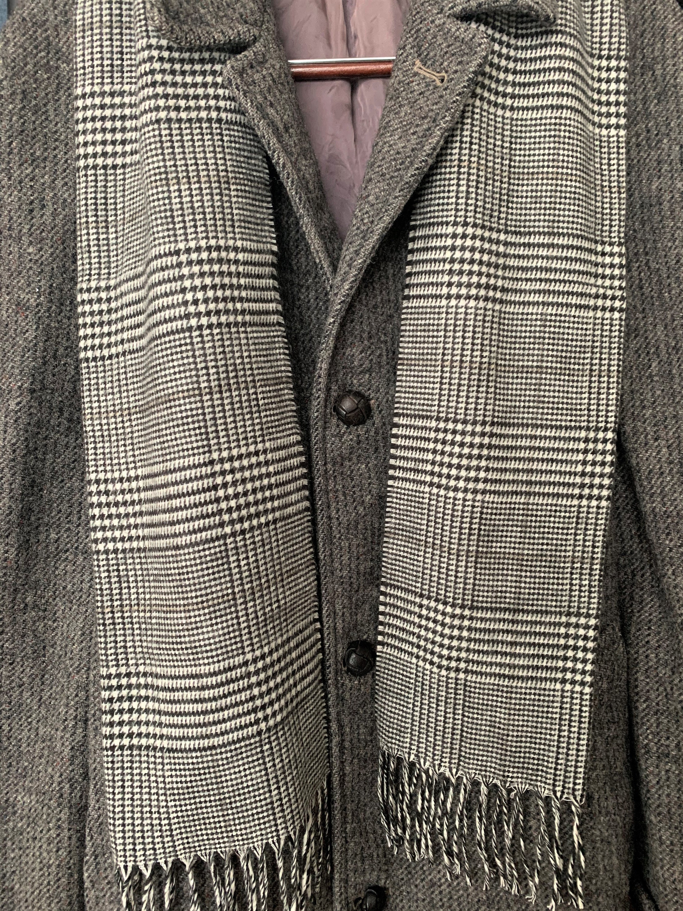 100% Pure Scottish Wool Dapper Winter Coat Vintage Harris Tweed Gentlemen's Coat