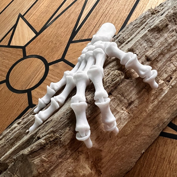 Flexi Skeleton Hand 3d Printed Keychain.