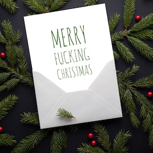 Profane Grußkarte - Merry fucks Christmas - Rude Holiday Card