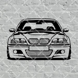 BMW E46 M3 DXF svg vector file for laser cut, print, vinyl, drawing. image 1