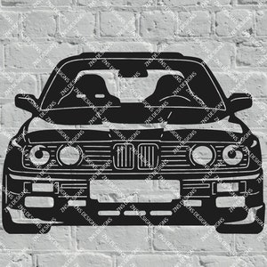 BMW E30 DXF svg vector file for laser cut, print, vinyl, drawing.