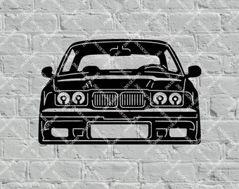 BMW M3 E36 DXF svg cad file for laser cut, print, vinyl.