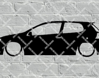 VW Golf mk5 GTI DXF cad file for laser cut, print, vinyl.
