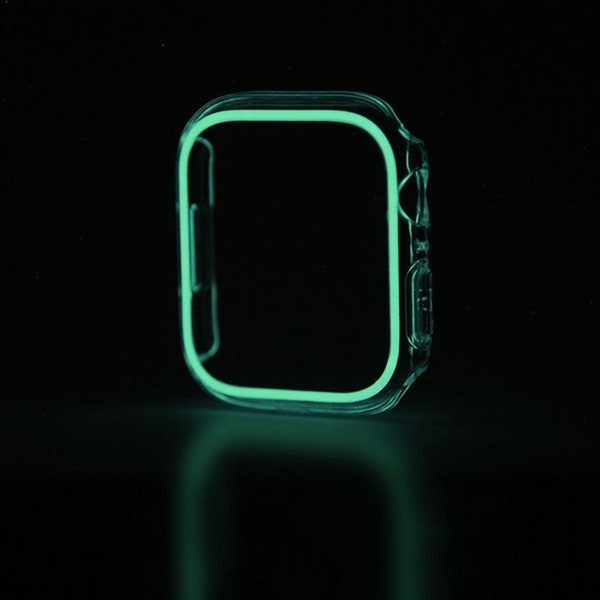 Glowing Case for Apple Watch Ultra 8 7 6 5 4 3 SE Glow in the Dark Protective Case 38mm 40mm 42mm 44mm 45mm 49mm Luminous Apple Watch Case