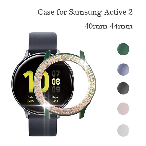 Étui de protection d'écran Diamond Bezel pour Samsung Galaxy Watch Active 2 40mm 44mm | Coque de protection intégrale pour Galaxy Watch Active 2