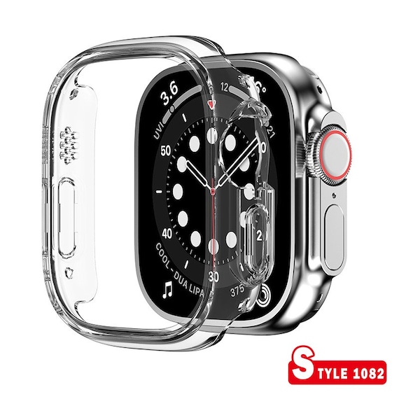 Transparent Apple Watch Case With Tempered Glass for Series 8 Etsy